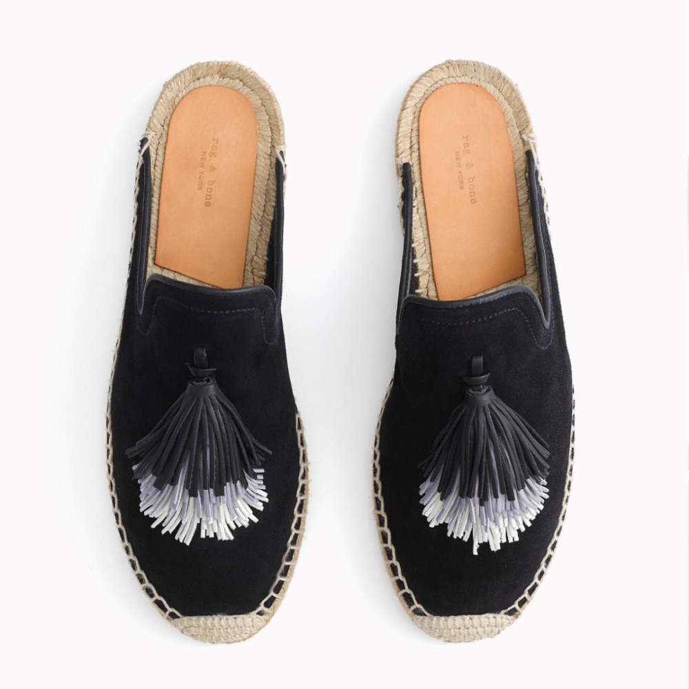 Rag & Bone Nadia Espadrille Salute Suede Navy Blue